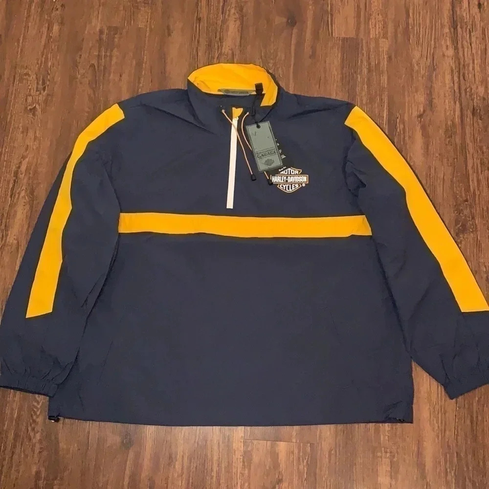 Harley Davidson Pullover Jacket Woven Blue Men’s Sz 3XL NWT
